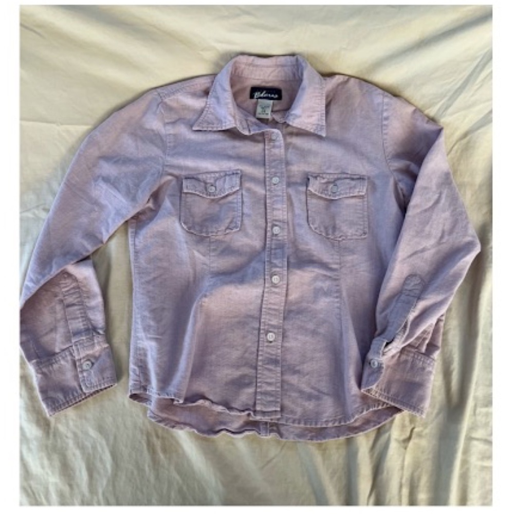 Express Lavender Cotton Button Down Shirt Size 5/6